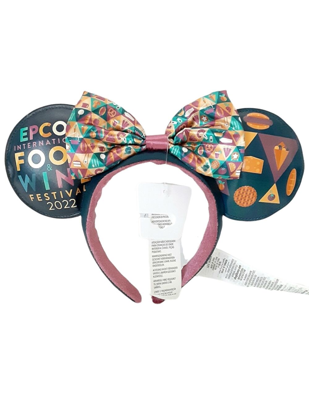 Disney Parks Epcot Food and Wine Festival Faux Leather Snacks Ear Headband NWT